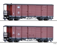 TILLIG 05940 - H0e Güterwagenset der DR, bestehend aus zwei unterschiedlichen gedeckten Güterwagen, Ep. III
